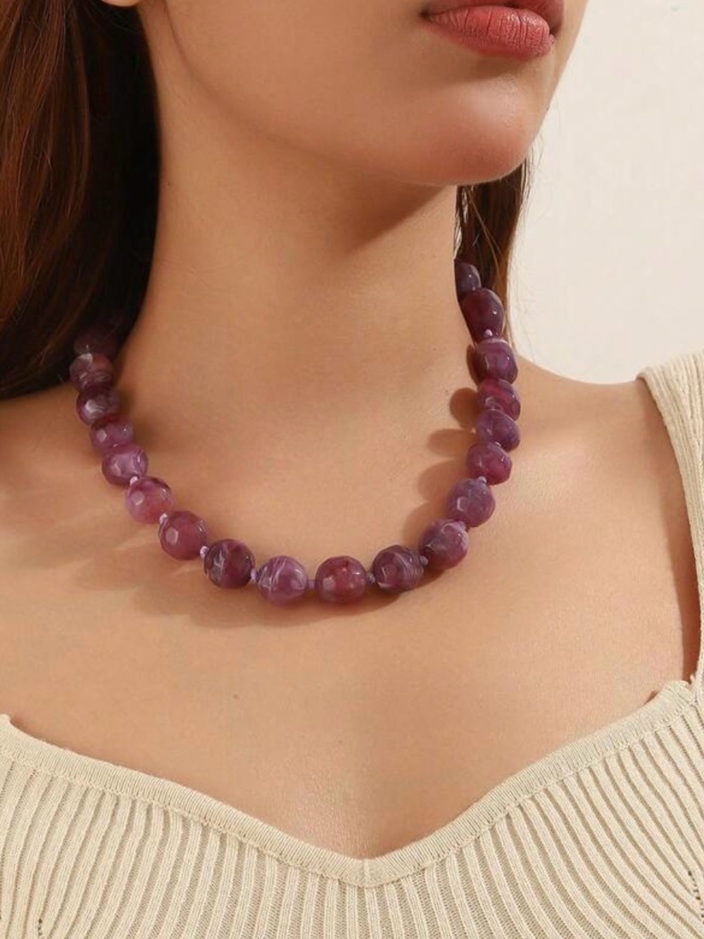 NEW W/ TAGS! Purple Beaded Women's Necklace
